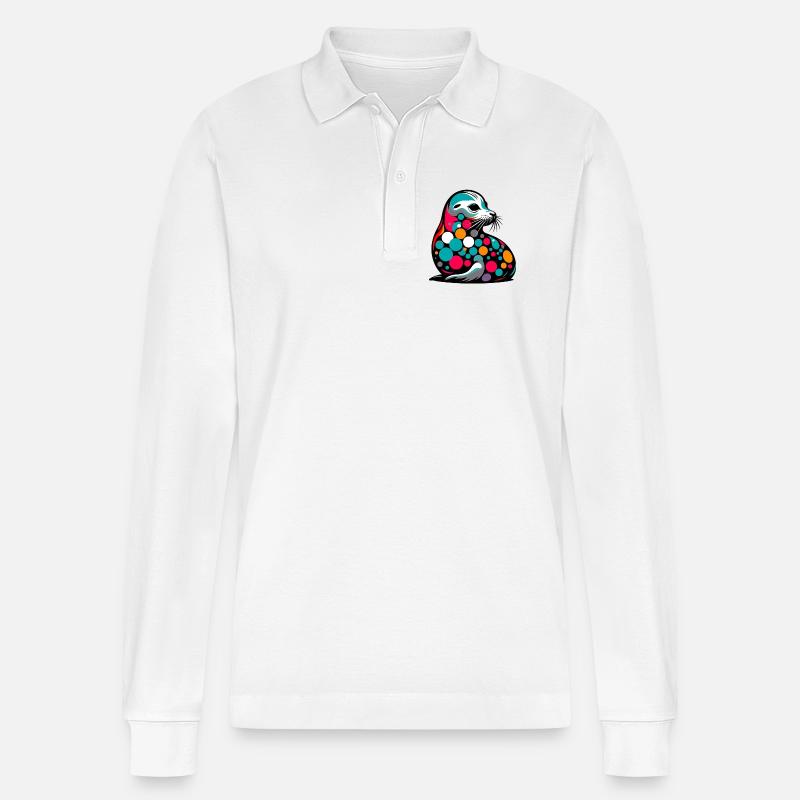 Foca - Polo a manica lunga ecologica unisex Prepster di Stanley/Stella - bianco