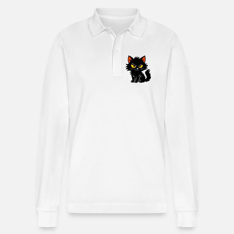 Sweet kitten - Stanley/Stella Organic Unisex Long-Sleeved Polo Shirt Prepster - white