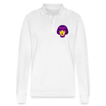 Hypno Beauty 60s - Stanley/Stella Organic Unisex Long-Sleeved Polo Shirt Prepster - white - Front - Anna (173cm) & Nico (186cm)