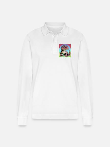 Gecko - Stanley/Stella Unisex Bio-Langarm-Poloshirt Prepster - Weiß