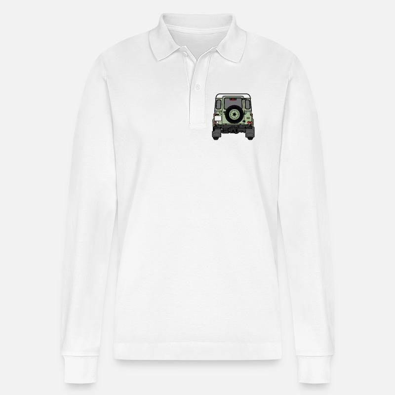Verteidiger - Hinten - Stanley/Stella Unisex Bio-Langarm-Poloshirt Prepster - Weiß