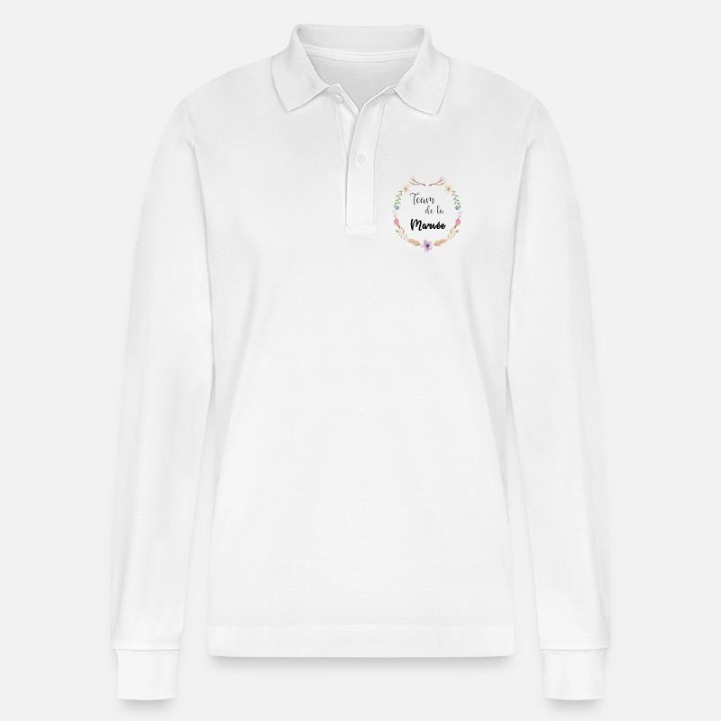 Boho Braut Mannschaft - Stanley/Stella Unisex Bio-Langarm-Poloshirt Prepster - Weiß