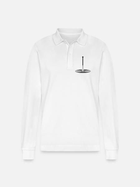 Acupuncture Logo - Stanley/Stella Organic Unisex Long-Sleeved Polo Shirt Prepster - white