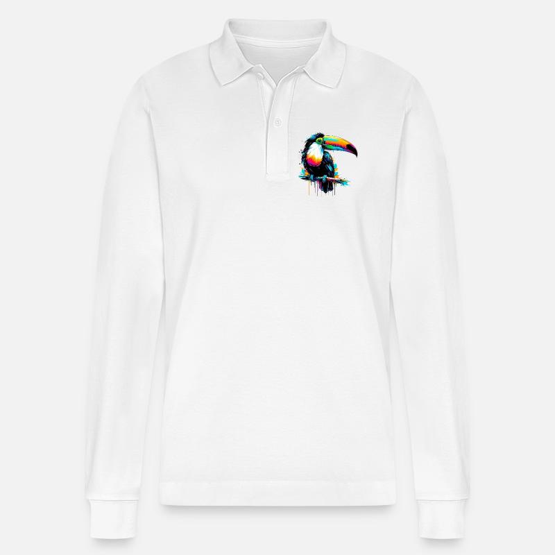 Tukan - Stanley/Stella Unisex Bio-Langarm-Poloshirt Prepster - Weiß