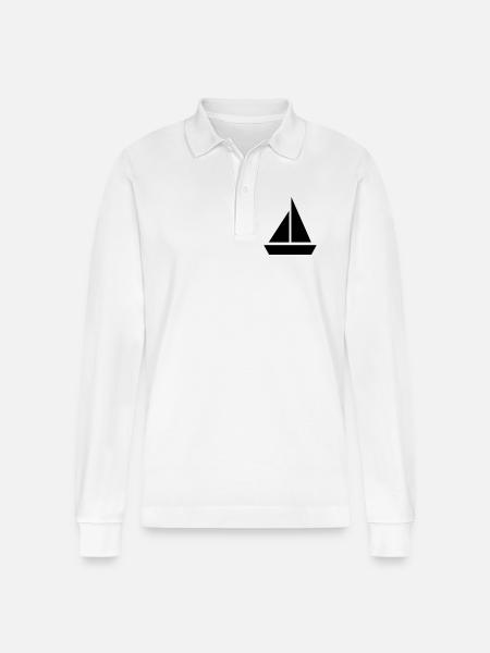 Yes, i am a Sailor - Stanley/Stella Organic Unisex Long-Sleeved Polo Shirt Prepster - white