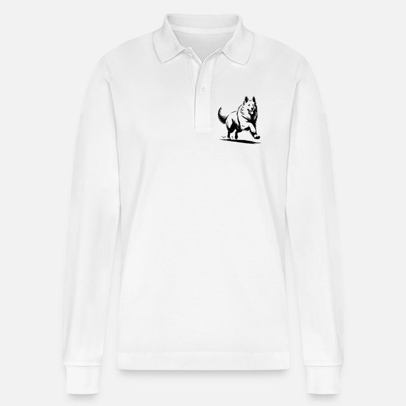 Schweizer Schäferhund - Stanley/Stella Unisex Bio-Langarm-Poloshirt Prepster - Weiß