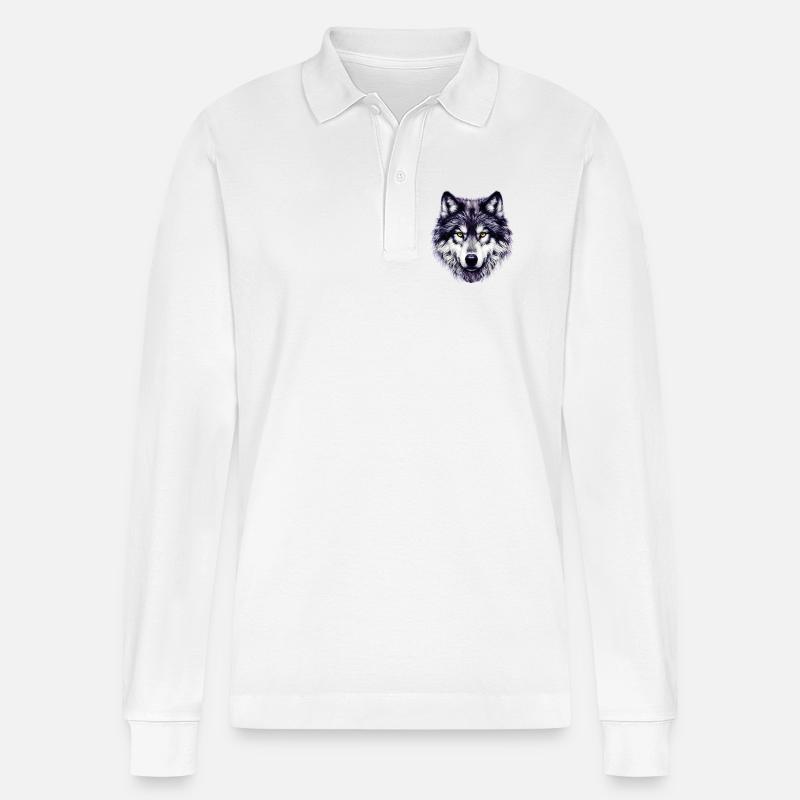 Wolf - Stanley/Stella Unisex Bio-Langarm-Poloshirt Prepster - Weiß