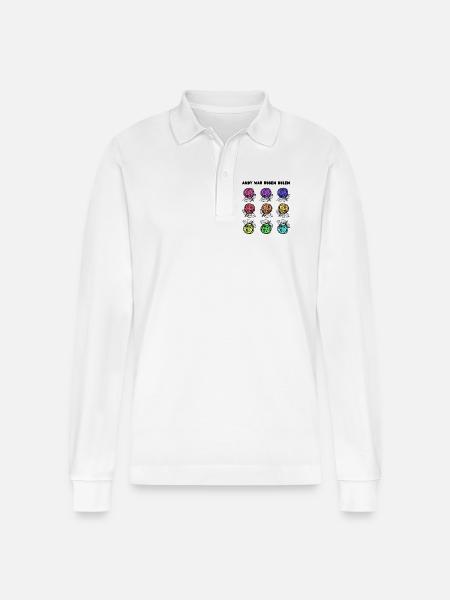 Andy war Rosen holen - Stanley/Stella Unisex Bio-Langarm-Poloshirt Prepster - Weiß