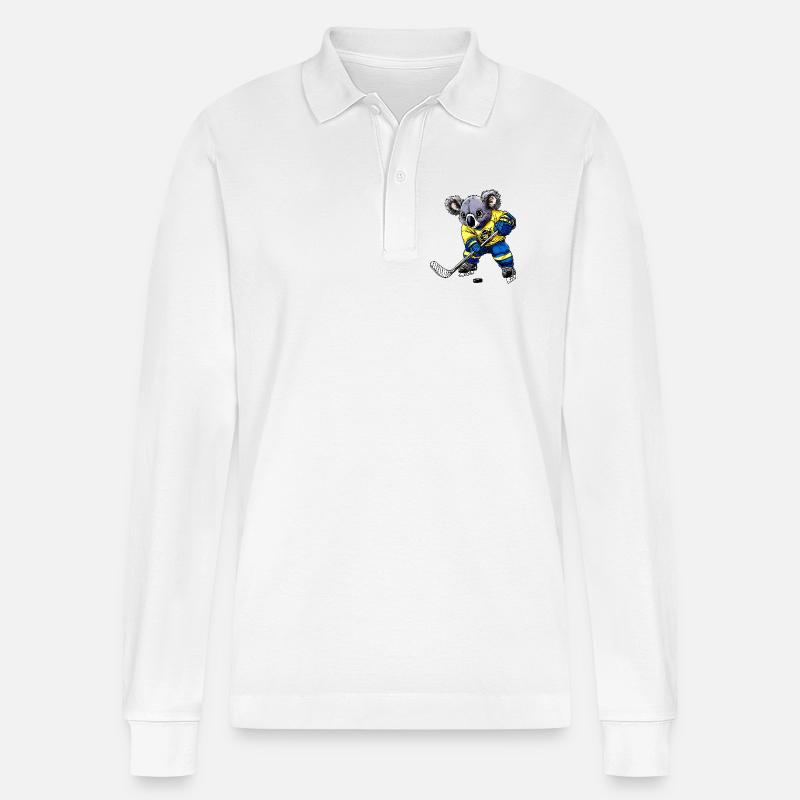 Koalas Eishockey - Stanley/Stella Unisex Bio-Langarm-Poloshirt Prepster - Weiß