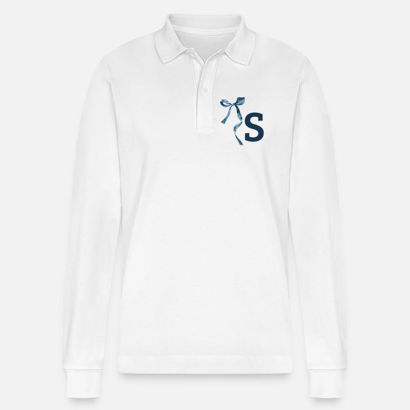 Geschenkidee von Monogram - Stanley/Stella Unisex Bio-Langarm-Poloshirt Prepster - Weiß