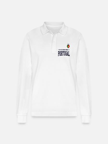 Portugalia Bold 2025 Koszulka Typograficzna - Ekologiczna koszulka polo z długim rękawem typu unisex Stanley/Stella Prepster - biały