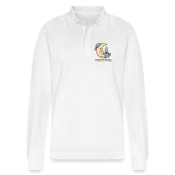 Mondtraum Kaffeezauber - Stanley/Stella Unisex Bio-Langarm-Poloshirt Prepster - Weiß - Vorne - Anna (173cm) & Nico (186cm)