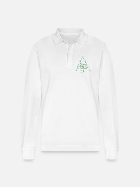 Buon Natale Christmas Tree Christmas Design - Stanley/Stella Organic Unisex Long-Sleeved Polo Shirt Prepster - white