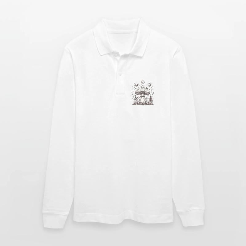 Toadstool Mushroom Psilo Stanley/Stella Organic Unisex Long-Sleeved Polo Shirt Prepster