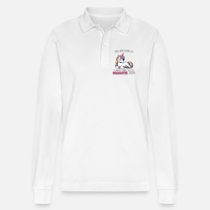 Dramatisch Erst: Einhorn Humor - Stanley/Stella Unisex Bio-Langarm-Poloshirt Prepster - Weiß