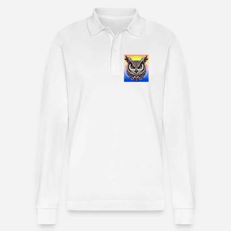 Eule - Stanley/Stella Unisex Bio-Langarm-Poloshirt Prepster - Weiß