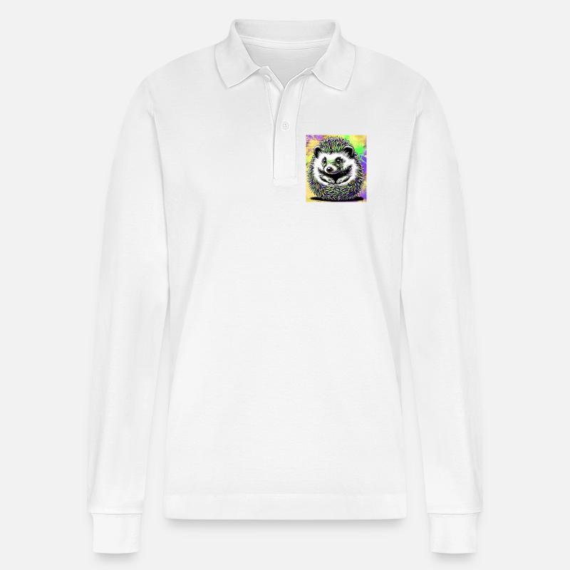 Igel - Stanley/Stella Unisex Bio-Langarm-Poloshirt Prepster - Weiß