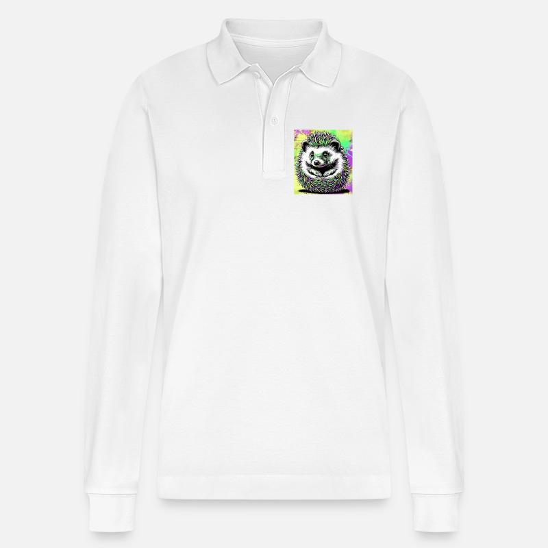 Igel - Stanley/Stella Unisex Bio-Langarm-Poloshirt Prepster - Weiß