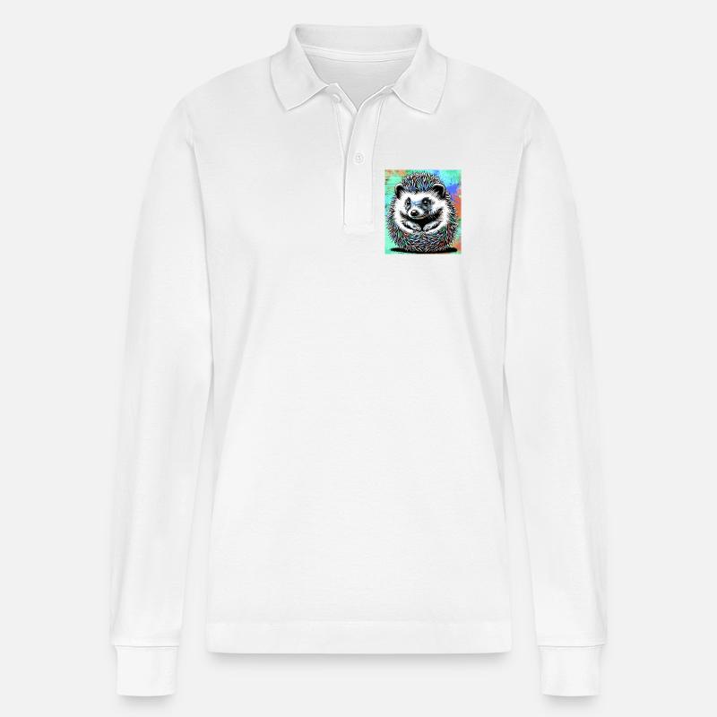Igel - Stanley/Stella Unisex Bio-Langarm-Poloshirt Prepster - Weiß