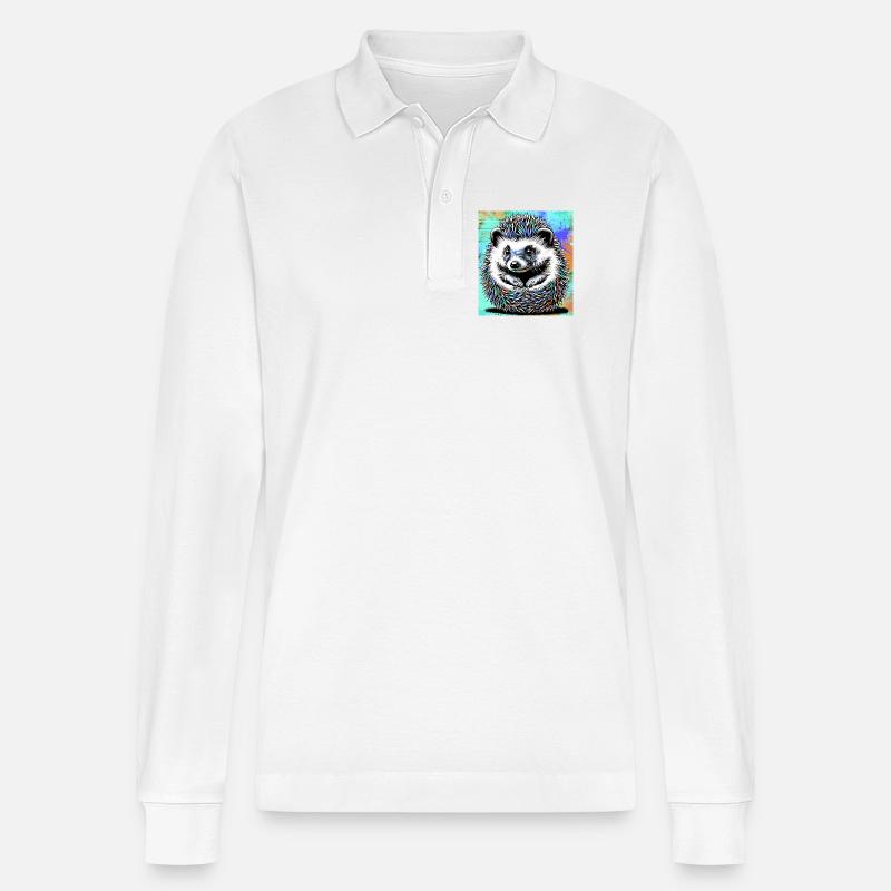 Igel - Stanley/Stella Unisex Bio-Langarm-Poloshirt Prepster - Weiß