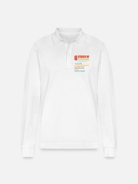 Sechs Phasen Debugging - Stanley/Stella Unisex Bio-Langarm-Poloshirt Prepster - Weiß
