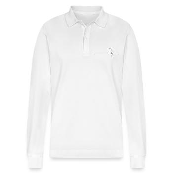 Papagei auf der Leine - Stanley/Stella Unisex Bio-Langarm-Poloshirt Prepster - Weiß - Vorne - Anna (173cm) & Nico (186cm)