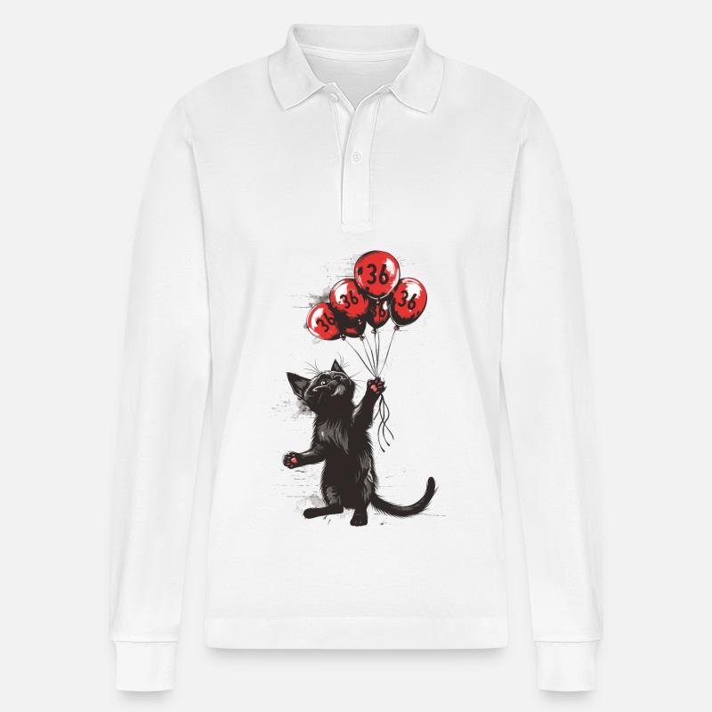 36 Jahre Geschenk 36. Geburtstag Katze - Stanley/Stella Unisex Bio-Langarm-Poloshirt Prepster - Weiß