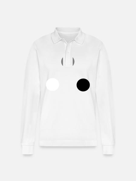 Trio spheres white gray black - Stanley/Stella Organic Unisex Long-Sleeved Polo Shirt Prepster - white