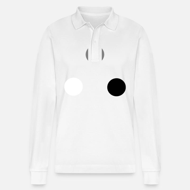 Triokugeln weiß grau schwarz - Stanley/Stella Unisex Bio-Langarm-Poloshirt Prepster - Weiß