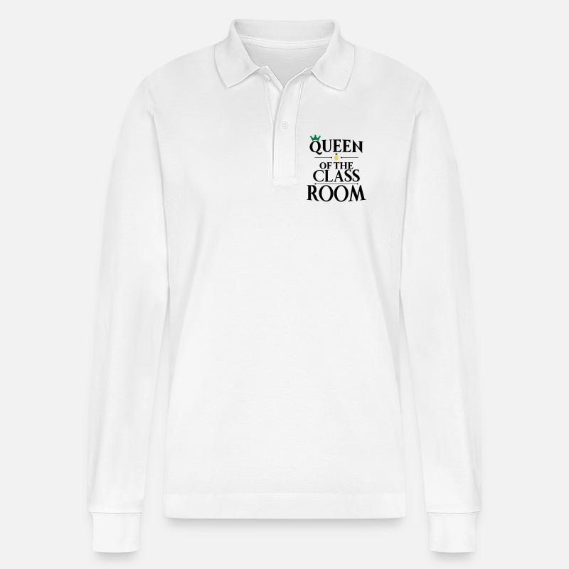 Schule - Stanley/Stella Unisex Bio-Langarm-Poloshirt Prepster - Weiß
