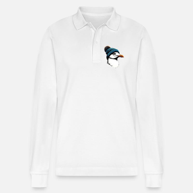 Möwe - Stanley/Stella Unisex Bio-Langarm-Poloshirt Prepster - Weiß