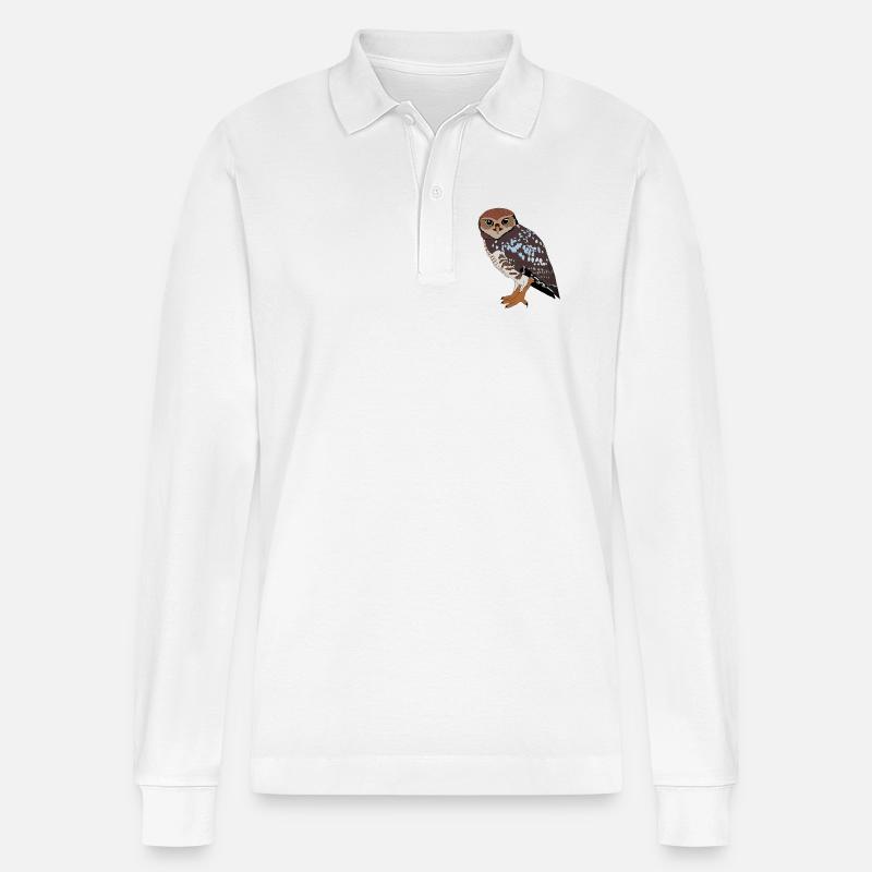 Eule - Stanley/Stella Unisex Bio-Langarm-Poloshirt Prepster - Weiß