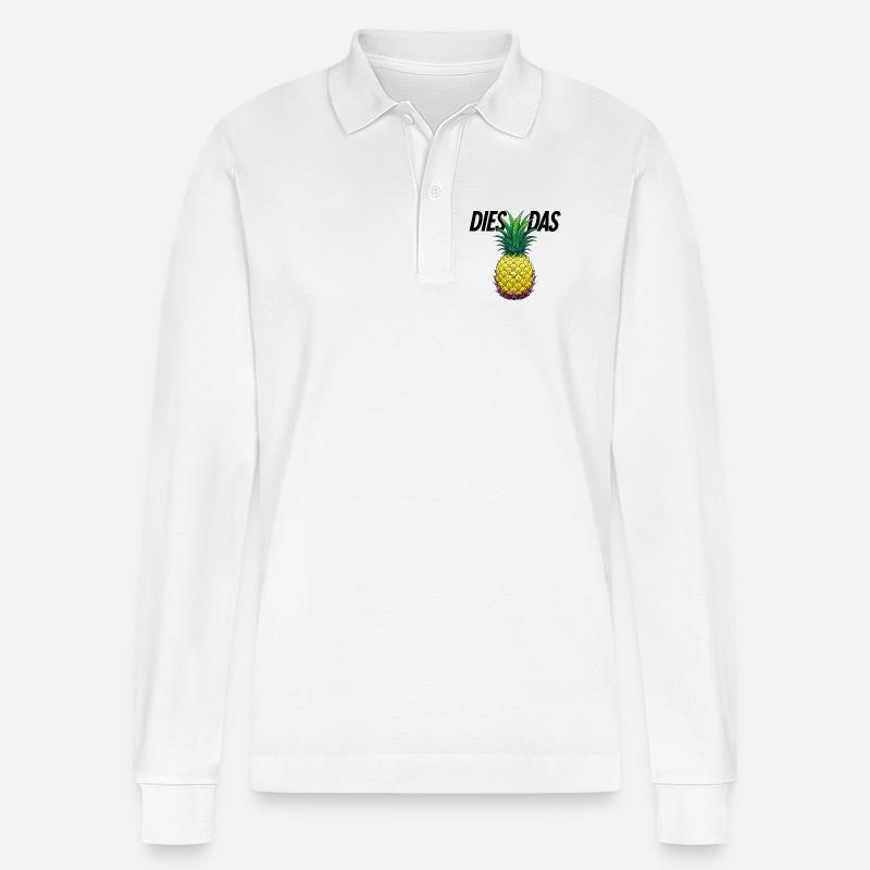 Dies Das Ananas - Stanley/Stella Unisex Bio-Langarm-Poloshirt Prepster - Weiß