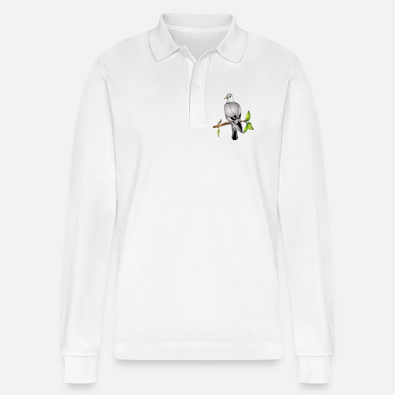 Vogel - Stanley/Stella Unisex Bio-Langarm-Poloshirt Prepster - Weiß