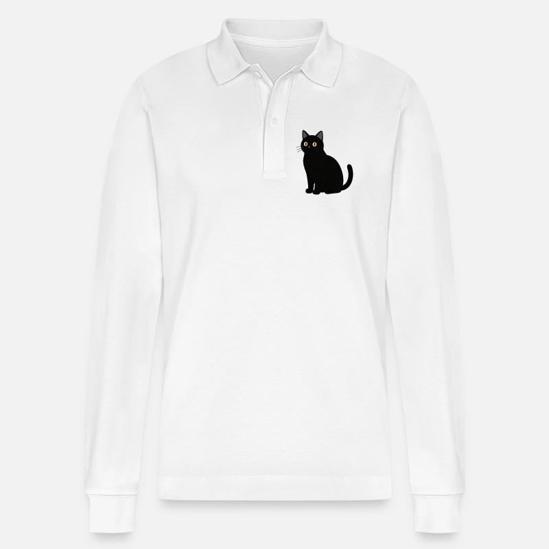 Chat noir chat noir - Polo à manches longues bio PREPSTER Stanley/Stella Unisexe - blanc