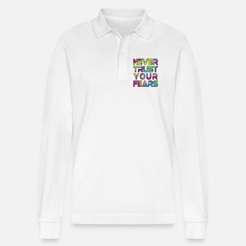 Niemals Angst vor B - Stanley/Stella Unisex Bio-Langarm-Poloshirt Prepster - Weiß