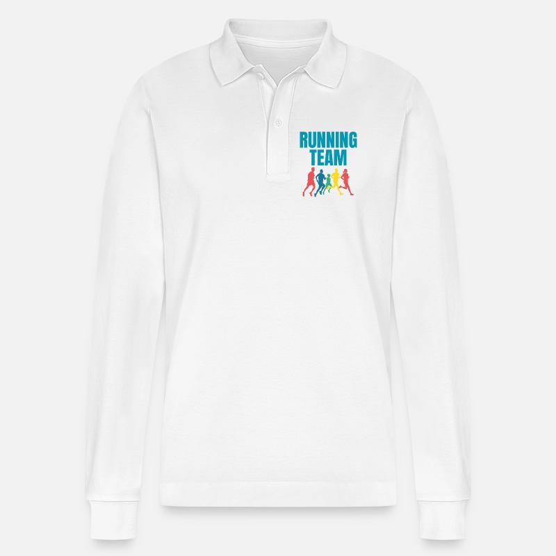 Running Team - Stanley/Stella Unisex Bio-Langarm-Poloshirt Prepster - Weiß
