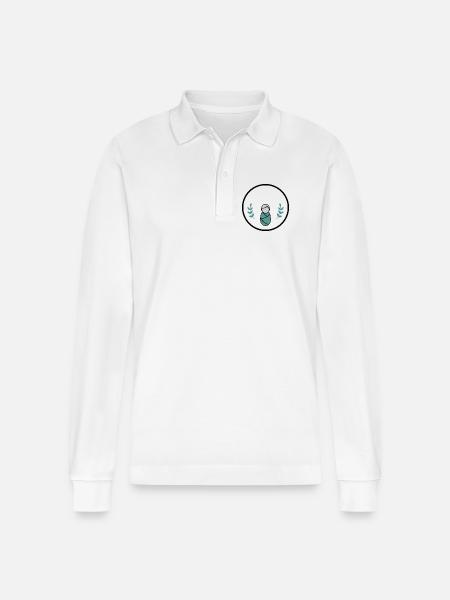 Gentle swaddling baby symbol individually customizable - Stanley/Stella Organic Unisex Long-Sleeved Polo Shirt Prepster - white
