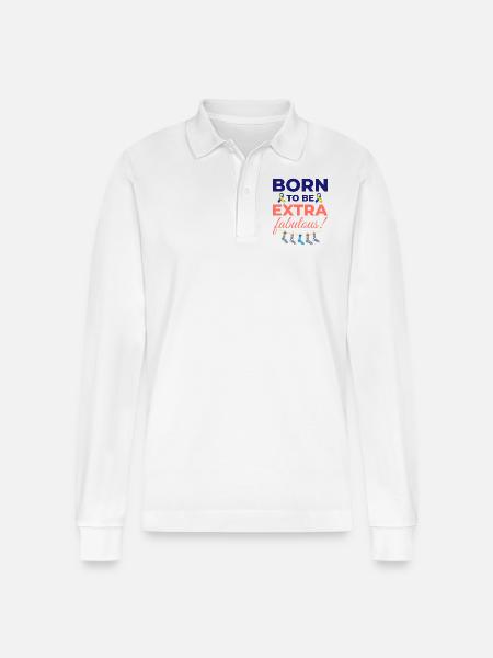 Down-Syndrom-Bewusstsein Extra fabelhaft - Stanley/Stella Unisex Bio-Langarm-Poloshirt Prepster - Weiß