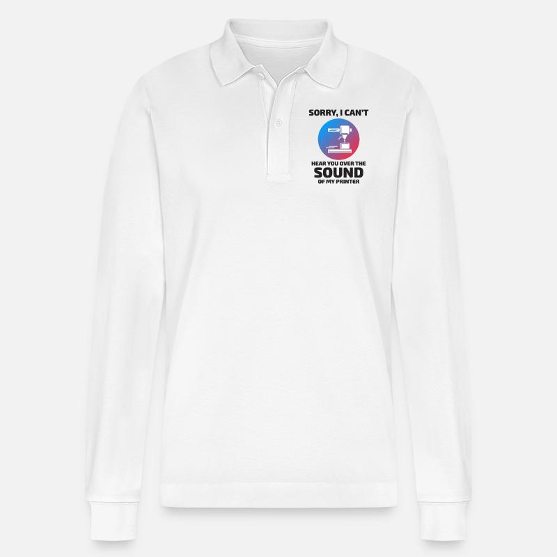 3D-Drucker 3D-Druck Lustig - Stanley/Stella Unisex Bio-Langarm-Poloshirt Prepster - Weiß