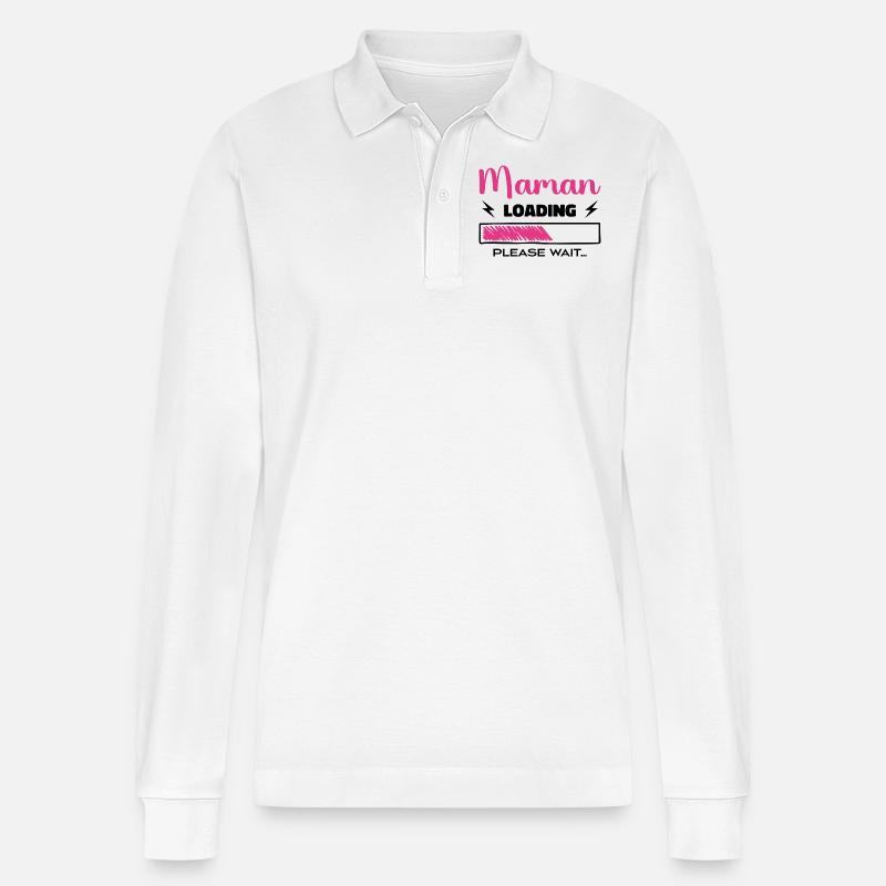 Maman loading Please Wait... - Polo à manches longues bio PREPSTER Stanley/Stella Unisexe - blanc