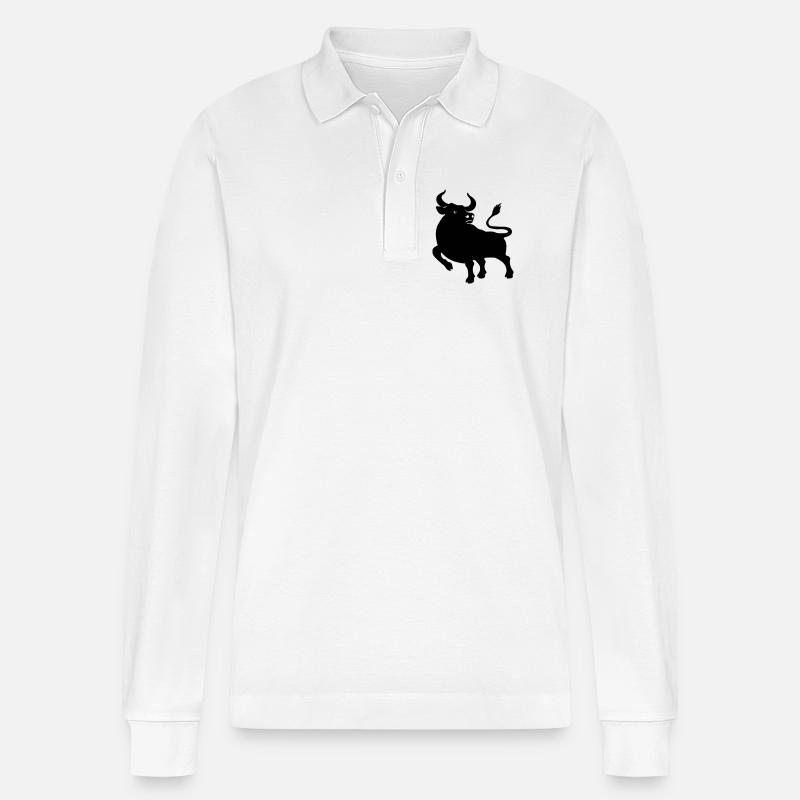 Os Schattenfigur - Stanley/Stella Unisex Bio-Langarm-Poloshirt Prepster - Weiß