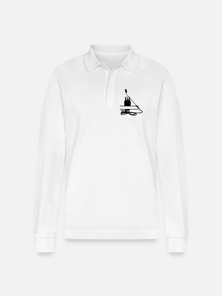 Dachdeckerfirma Monogramm transparent - Stanley/Stella Unisex Bio-Langarm-Poloshirt Prepster - Weiß