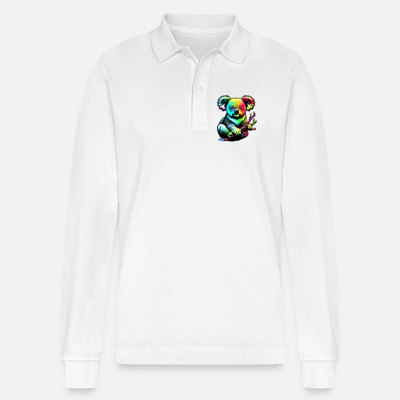 Koala - Stanley/Stella Unisex Bio-Langarm-Poloshirt Prepster - Weiß