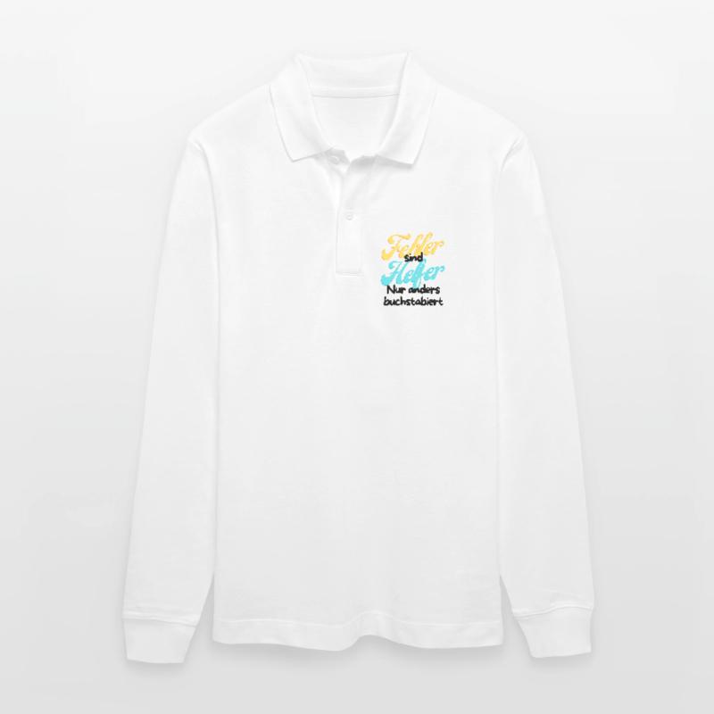 Fehler Helfer Gradient Script Stanley/Stella Unisex Bio-Langarm-Poloshirt Prepster