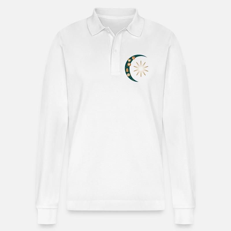 Pfefferkuchen - Stanley/Stella Unisex Bio-Langarm-Poloshirt Prepster - Weiß