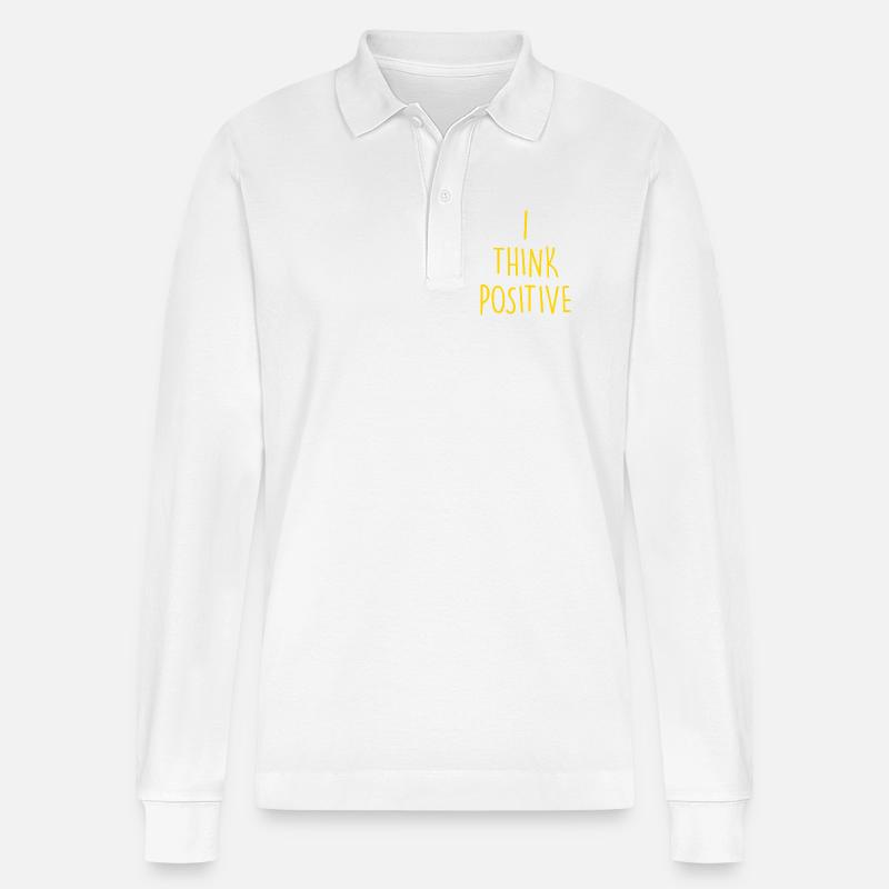 i think positive - Stanley/Stella Unisex Bio-Langarm-Poloshirt Prepster - Weiß