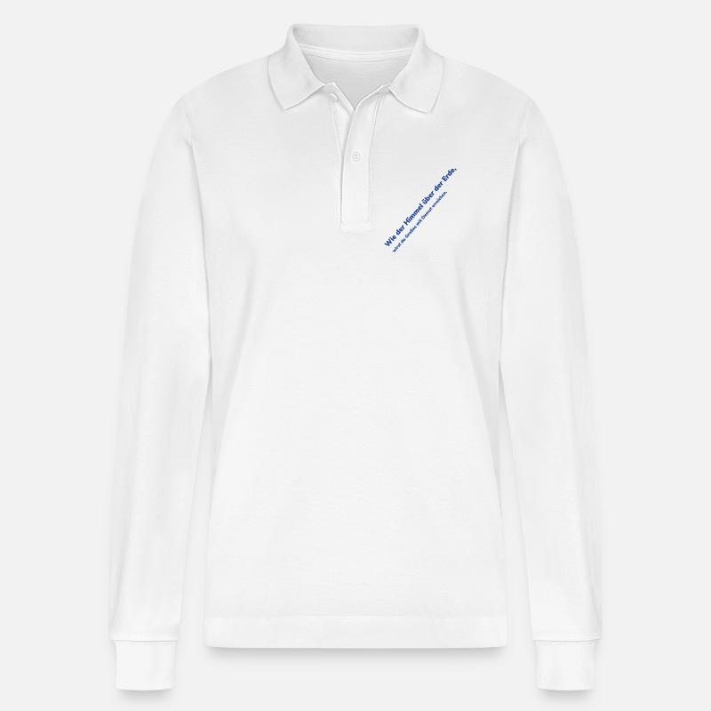 Himmel über Erde Diagonaltext - Stanley/Stella Unisex Bio-Langarm-Poloshirt Prepster - Weiß