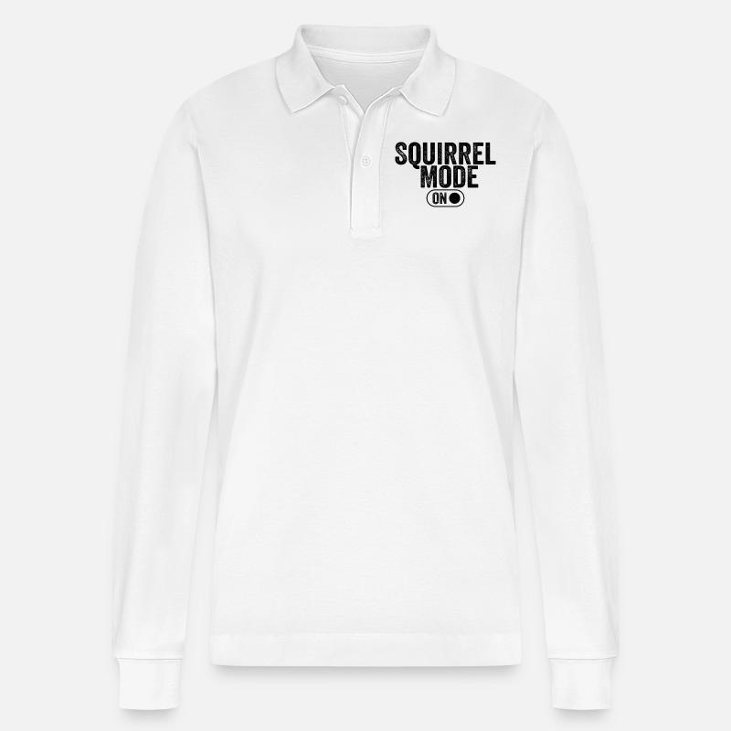 Eichhörnchen-Modus an - Stanley/Stella Unisex Bio-Langarm-Poloshirt Prepster - Weiß