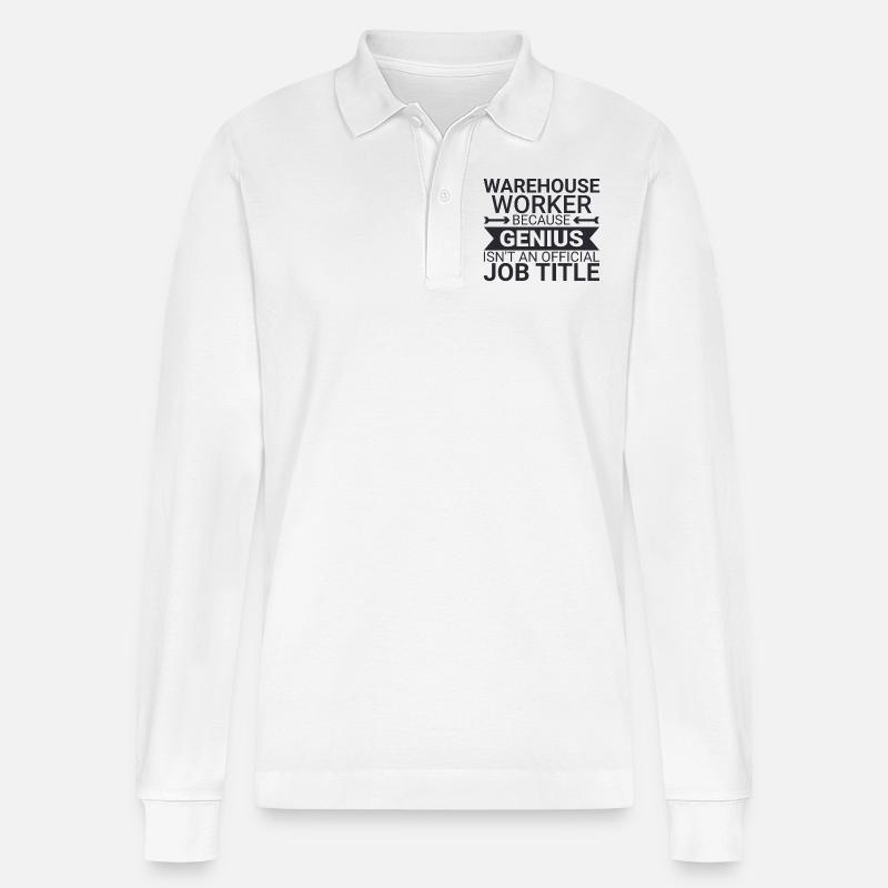 Warehouse Worker Genius - Stanley/Stella Unisex Bio-Langarm-Poloshirt Prepster - Weiß